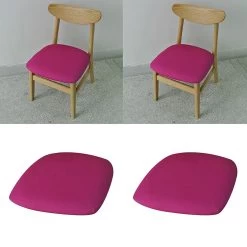 4pcsDining Room Chair Seat Cover With Locking Buckle Rosy