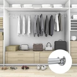 4pcs Closet Rod Support 28mm Stainless Steel Wardrobe Rod Support(28mm)