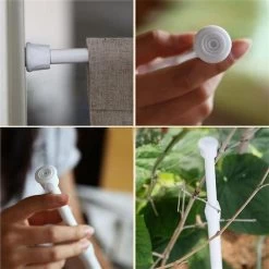 Spring Loaded Extendable Telescopic Net Voile Tension Curtain Rail Pole Rod Rods White 70-120cm