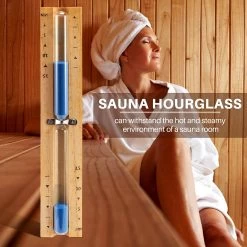 15 Minute Timer Sauna Hourglass Wall Rotating Sand Timer Countdown Clock 15 Minute (blue)