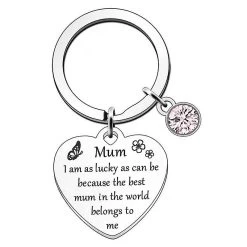 Lan Ma Mom Keychain Mothers Day Gifts From Daughter For Birthday I Am As Lucky As Can Be Because The Bestmum In The World Belongs To Me