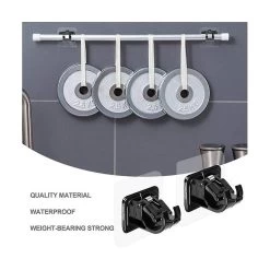 24pcs No Drill Curtain Rod Brackets No Drilling Self Adhesive Curtain Rod Holder Hooks Nail Free Cu