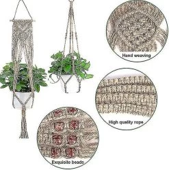 12 Types Different Style Macrame Plant Hanger Baskets Flower Pots Holder Balcony Hanging Decor Knotted Lifting Rope Home Garden Supplies