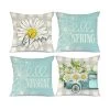Spring Pillow Covers 18x18 4 Farmhouse Throw Pillows Spring Decorations Pillowcase Home Decor For C