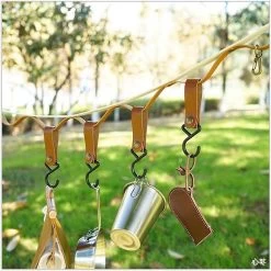 2 PSC Outdoor Camping Hooks S-shaped Hooks Picnic Rack Hooks Brown Brown