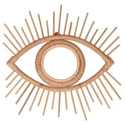Eye Shape Decor Mirror Frame Rattan Art Decor