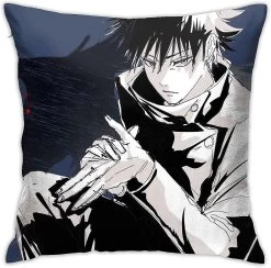 Jujutsu Pillow Covers Fushiguro Megumi Polyester Soft Decorative Square Throw Pillow Case Cushion Covers Luxury Pillowcases For Livingroom Sofa Bedroo