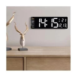 16inch Led Digital Wall Clock- Alarm Clock/temp/date/week/timer Remote Adjustable /gym/office-blue