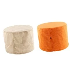 2pcs Round Cotton Bar Stool Covers Slipcovers Stool Covers 2 Colors 28x18cm