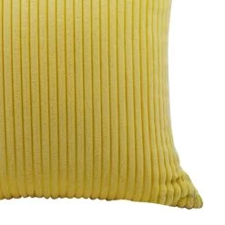 Solid Color Corduroy Pillow Case Square Sofa Cushion Cover Yellow