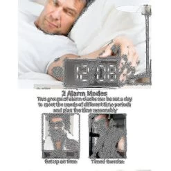Digital Alarm Clock,led Display Alarm Clock, Silver Mirror Surface