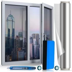 One Way Window Film Sunshade Sunscreen Uv Protection Building Insulation Film 45 X 200cm With Cutter And Scraper