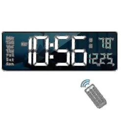 Digital Wall Clock Large Display, Large Wall Clocks, Modern Led Digital Clock With Remote Control F