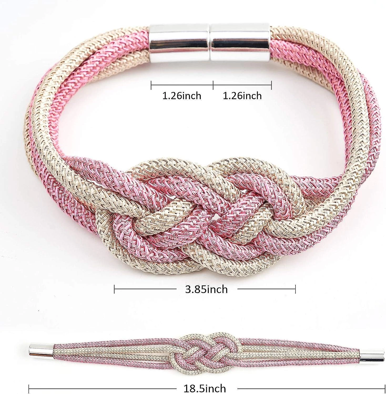 2 Pack Magnetic Curtain Tiebacks, Upgrade Nordic Simple Style Drape Tie Backs With Double Color Weave Rope Knot, Decorative Curtain Holdbacks For Home - Image 2