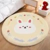 Ultra Soft Bedroom Rug,Cute Circle Carpet Plush Rug For Bedroom Living Room Home Decor,Carpet 2 Feet For Girls (yellow)