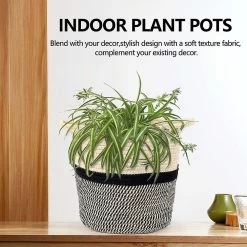 Storage Bins Cube Organizer Baskets, Pot Cover Woven Planter Basket Laundry Basket With Handles Dec