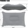 2 Pack Gray Ultralight Inflatable Pillow Small Squared Flocked Fabric Air Pillow For Hiking,Camping,