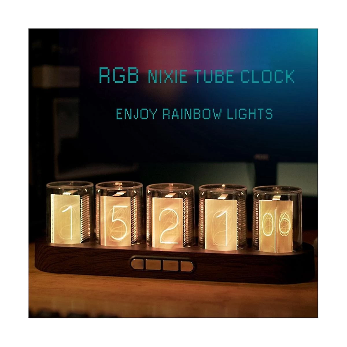 Digital Nixie Tube Clock With Rgb Led Glows For Home Desktop Decoration. Desktop Decoration Digital - Image 4